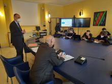 un momento della conferenza stampa in sala giunta nuova