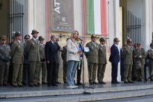 Il discorso della città tenuto dalla sindaca Salis: al suo fianco le altre Autorità militari e civili