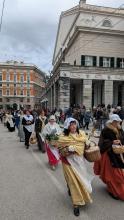 Un corteo in piazza De Ferrari