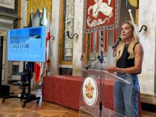 L'intervento della sindaca Salis durante la presentazione dell'installazione video dedicata alle 43 Vittime L'intervento della sindaca Salis durante la presentazione dell'installazione video dedicata alle 43 Vittime