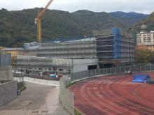 Il cantiere in corso alla Sciorba per la realizzazione della nuova Cittadella dello Sport