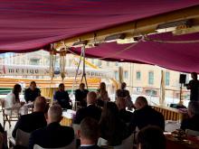 Una foto scattata a bordo della Amerigo Vespucci durante la presentazione dell'evento