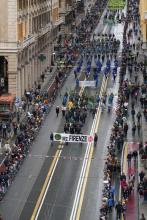 Un momento della sfilata in via XX Settembre