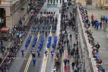 Un momento della sfilata in via XX Settembre