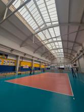 Il campo da pallavolo indoor dei Capannoni di Voltri