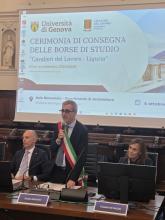 I saluti dell'assessore Robotti durante la cerimonia