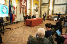 Il Salone di Rappresentanza durante la conferenza stampa Il Salone di Rappresentanza durante la conferenza stampa