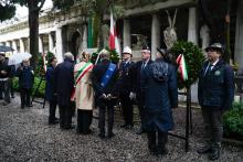 Le Autorità in un momento di raccoglimento al Cimitero Monumentale di Staglieno