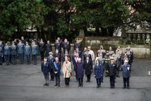 Tutte le Autorità in raccoglimento: vicino al presidente Bucci il prefetto Cinzia Torraco