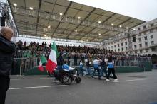 Un momento della sfilata arrivando in piazza della Vittoria