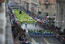 Un momento della sfilata in via XX Settembre