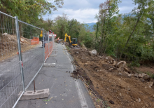 Via Montelungo-lavori di bonifica geotecnica in corso