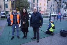 Bolzaneto - piazza Savi: assessora Coppola e presidente di Municipio Versace