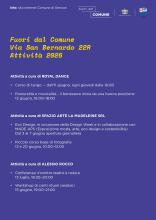 Il calendario delle prime attività in programma nei locali di via San Bernardo