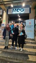 Fotoricordo davanti al roll-up dell'iniziativa con l'assessore Corso, il direttore Maifredi e alcuni partecipanti 