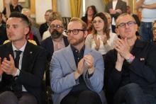 Il consigliere di Città Metropolitana Filippo Bruzzone e, a destra, l'assessore di Torino Jacopo Rosatelli