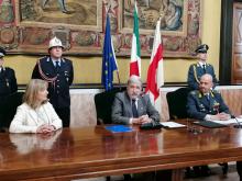 Firma Protocolli d'intesa Comune, Città Metropolitana, GdF-Bucci, Campana