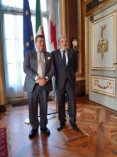 Firma accordo Comune di Genova e Banca di Sviluppo Consiglio d'Europa-Bucci e Monticelli