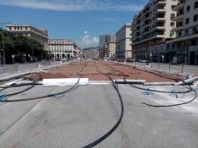 viale con lavori in corso