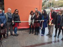 Inaugurazione panchina rossa piazza Suppini-Taglio nastro Corso