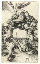 strega che cavalca una capra