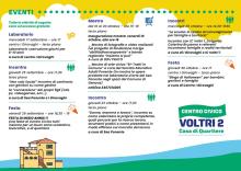 La locandina con l'elenco degli eventi in programma al Centro Civico "Voltri 2"