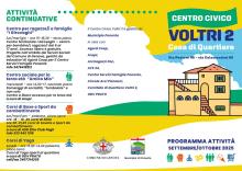 La locandina con l'elenco delle attività continuative in programma al Centro Civico "Voltri 2"