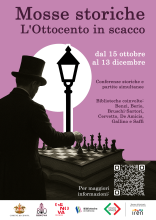 Locandina dell'evento "Mosse storiche: l’Ottocento in scacco"
