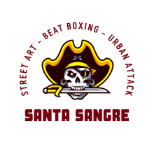 foto logo santa sangre: un pirata col coltello tra i denti