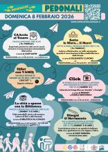 Locandina della "Domenica pedonale" in programma l'8 febbraio nel Municipio I Centro Est