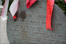 Foto lapide in ricordo di Guido Rossa