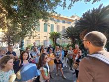 Tappa della passeggiata in piazza Machiavelli Tappa della passeggiata in piazza Machiavelli