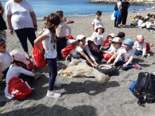 bambini sorridenti in spiaggia 