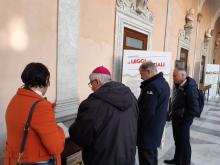 Visita augurale di mons. Tasca a Palazzo Tursi-Viisita mostra leggi razziali