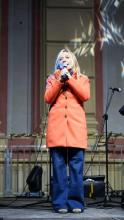 L'assessore Paola Bordilli alla festa in piazza de ferrari
