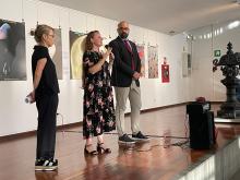 inaugurazione mostra con Montanari
