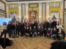 Foto di gruppo in Salone di Rappresentanza con tutti gli attori e le attrici del Tavolo del Lavoro UCIL