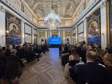 Il Salone di Rappresentanza di Palazzo Tursi durante il convegno Ge-Dix