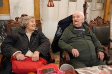 Enrichetta Canepa insieme a Giordano Bruschi durante l'evento "Donne radici di marzo, fiori di resistenza"