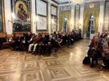 Il Salone di Rappresentanza durante la presentazione della mostra