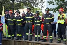 Una rappresentanza dei Vigili del Fuoco durante la cerimonia di commemorazione