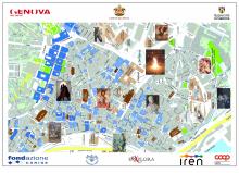 mappa del centro città, in evidenza i luoghi del ghost tour 