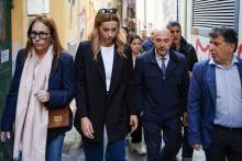 La sindaca Salis accompagnata dall'assessora Beghin, dall'assessore Ferrante e dal comandante Manzo