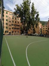 Particolare del nuovo campo multisport