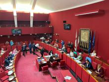 Foto della Sala Rossa durante il Consiglio Comunale di oggi