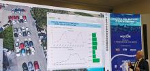L'analisi su schermo dei parcheggi in una zona della Città