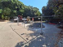 I lavori in corso di demolizione della prima area gioco di Villa Centurione-Doria I lavori in corso di demolizione della prima area gioco di Villa Centurione-Doria