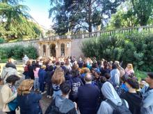 Il ritrovo al parco di Villa Scassi per il percorso con scuole e associazioni del territorio