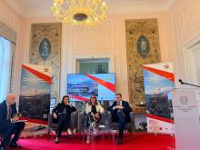 L'assessora Beghin durante l'evento a Varsavia