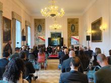 Il salone dell'Ambasciata d'Italia in Polonia durante l'evento dedicato a Genova